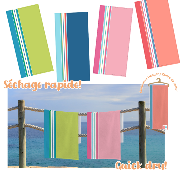 Summer Stripe Quick Dry Velour Beach Towel
